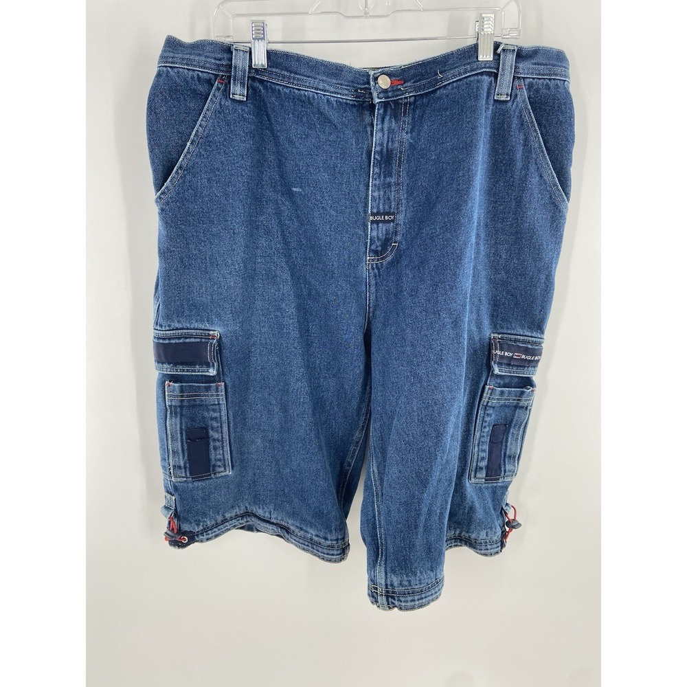 Bugle Boy‎ Shorts Men 38 Blue Relaxed Fit Bermuda Denim Jorts Baggy Skater